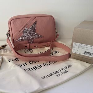 Golden Goose Star Glitter Pink camera bag